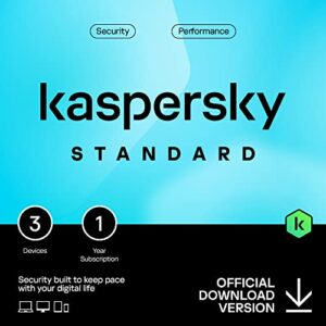 kaspersky standard anti-virus 2023 | 3 devices | 1 year | advanced security | online banking protection | performance optimization | pc/mac/mobile | online code