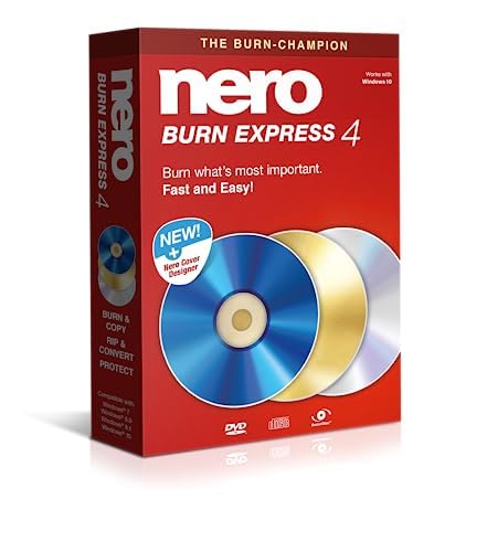 Nero Burn Express 4 | CD/DVD Burning Copying Software| Backup | Rip | 1 PC | Windows 11 / 10 / 8 / 7