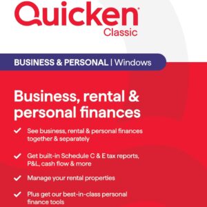 Quicken Classic Business & Personal Finance Software - Business, rental & personal finances - 1 Year Subscription (Windows) [Key Card]