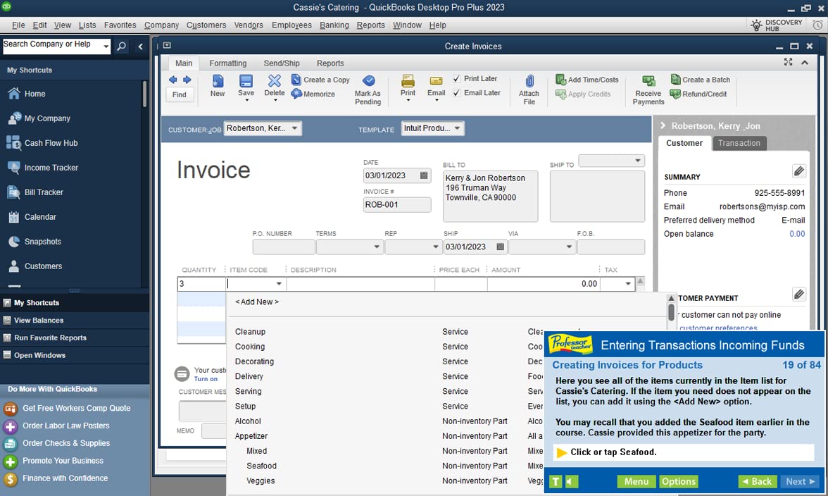 Professor Teaches QuickBooks 2023 Tutorial Set - Interactive Training for Intuit’s Quickbooks versions 2023, 2022 and 2021, Accounting Fundamentals and Business planning