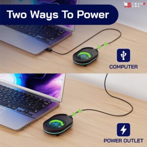 TECH8 USA Mouse Mover Device, Undetectable Mouse Jiggler for Laptops and PC Computers with Software-Free, Random Automatic Movement - Made in Austin with US & Imported Parts, Sunflower