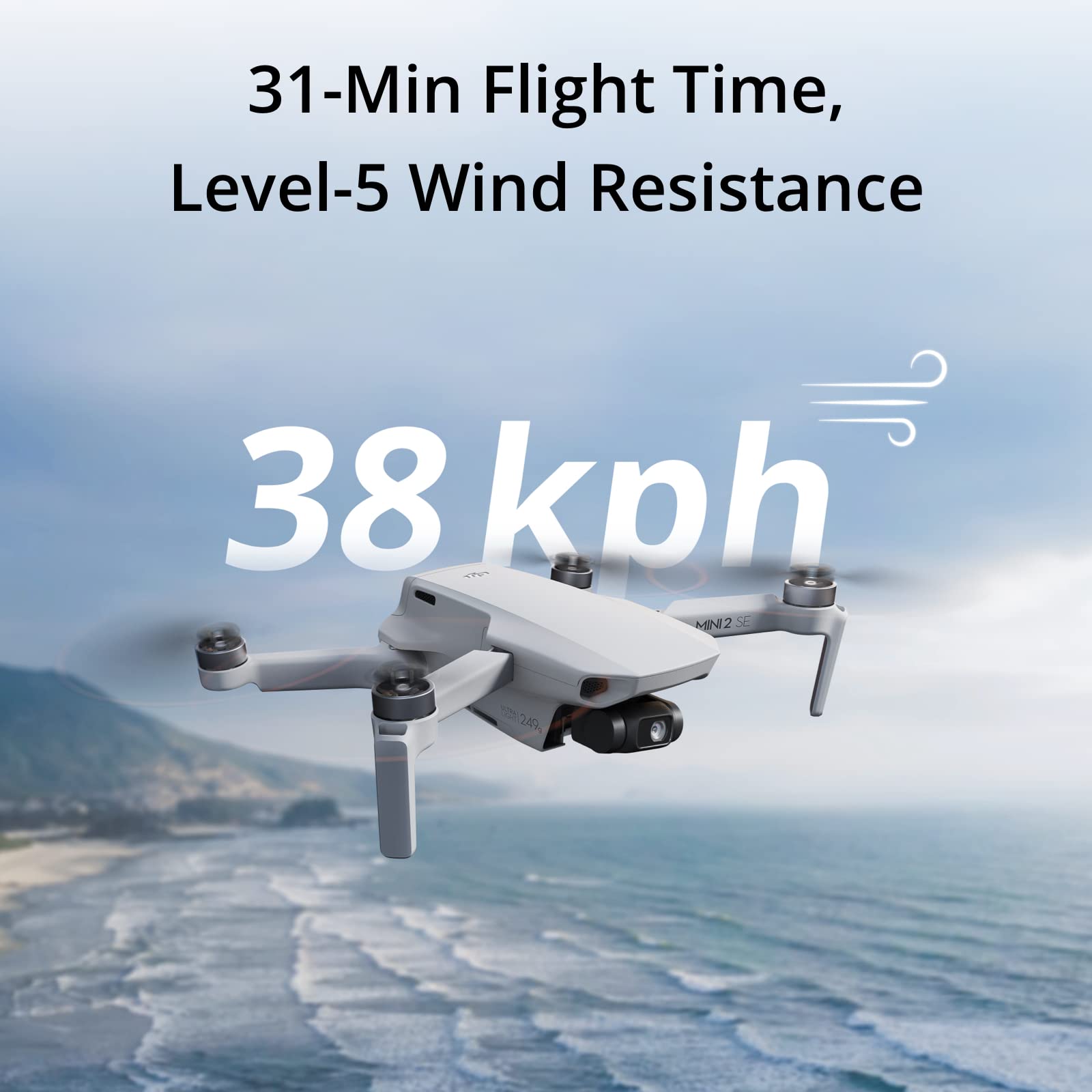 DJI Mini 2 SE, Lightweight Mini Drone with QHD Video, 10km Max Video Transmission, 31-Min Flight Time, Under 249 g, Auto Return to Home, 3-Axis Gimbal Drone with EIS, Drone with Camera for Beginners