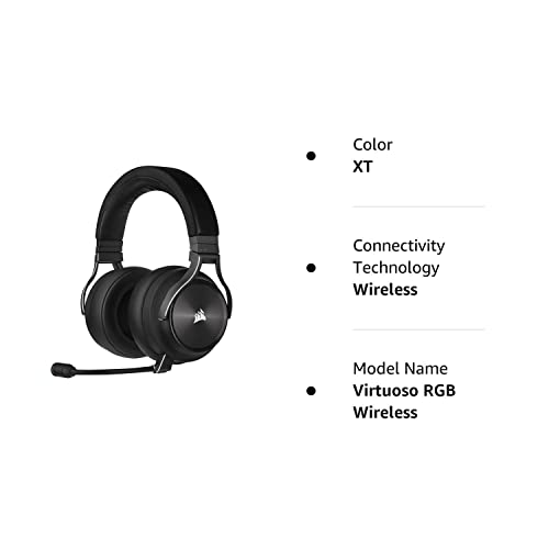 Corsair Virtuoso RGB Wireless XT High-Fidelity Gaming Headset with Bluetooth and Spatial Audio - Works with Mac, PC, PS5, PS4, Xbox Series X/S - Slate (Renewed)