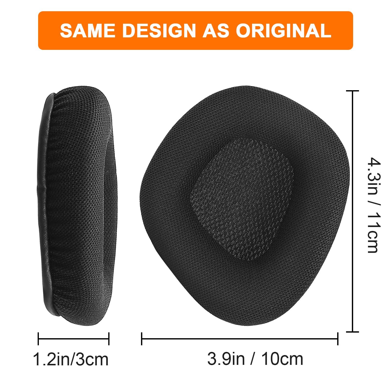 Replacement Ear Pads Cushions for Corsair Void & Corsair Void PRO RGB Wired/Wireless Gaming Headsets with Black Mesh Fabric, Memory Foam