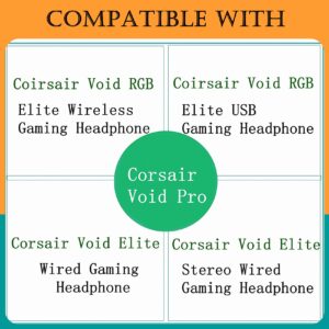 TaiZiChangQin Void Pro Ear Pads Ear Cushions Replacement Compatible with Corsair Void RGB Elite/Corsair Void/Pro/Void RGB SE Gaming Headsets 7.1 Headphone Protein Leather Earpads