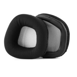 Jecobb Replacement Earpads with Mesh Fabric & Memory Foam Ear Cushion Cover for Corsair Void & Corsair Void PRO RGB Wired/Wireless Gaming Headset ONLY (Black/Grey)