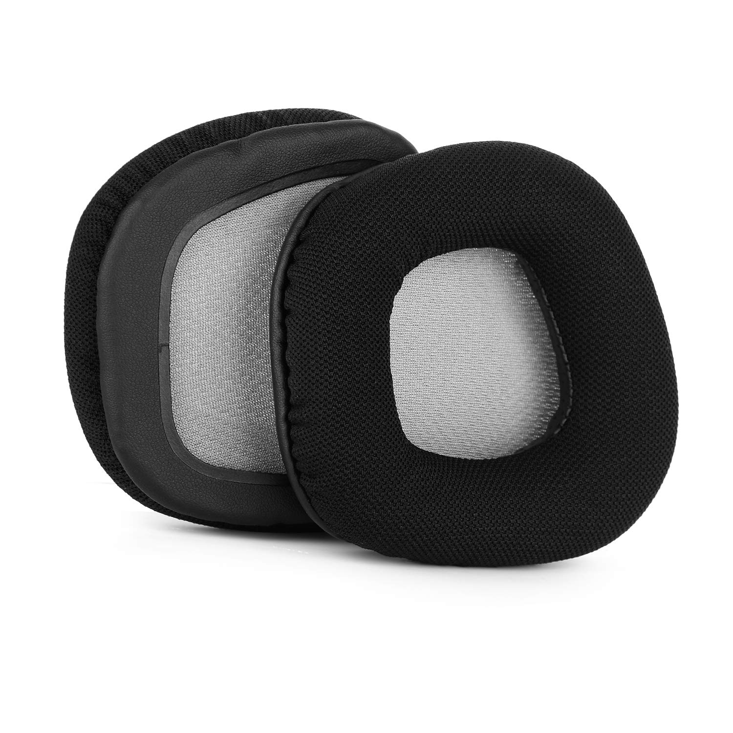 Jecobb Replacement Earpads with Mesh Fabric & Memory Foam Ear Cushion Cover for Corsair Void & Corsair Void PRO RGB Wired/Wireless Gaming Headset ONLY (Black/Grey)