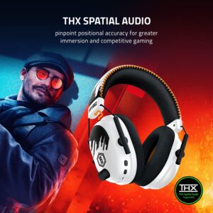 Razer BlackShark V2 Pro Wireless Gaming Headset: THX 7.1 Spatial Surround Sound - 50mm Drivers - Detachable Mic - for PC, PS5, PS4, Switch - Six Siege Special Edition