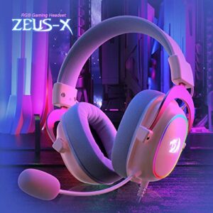 Redragon H510 Zeus-X RGB Pink Wired Gaming Headset - 7.1 Surround Sound - 53MM Audio Drivers in Memory Foam Ear Pads w/Durable Fabric Cover- Multi Platforms Headphone - USB Powered for PC/PS4/NS