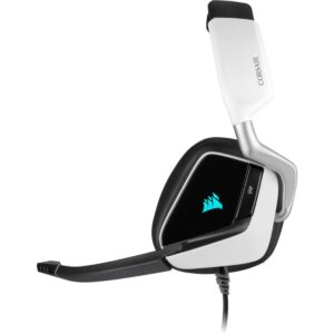 Corsair Void Elite RGB USB Gaming Headset (7.1 Surround Sound, Optimised Omnidirection Microphone, Customisable RGB Lighting, Microfibre Mesh Fabric Earpads, Aluminium Construction) - White