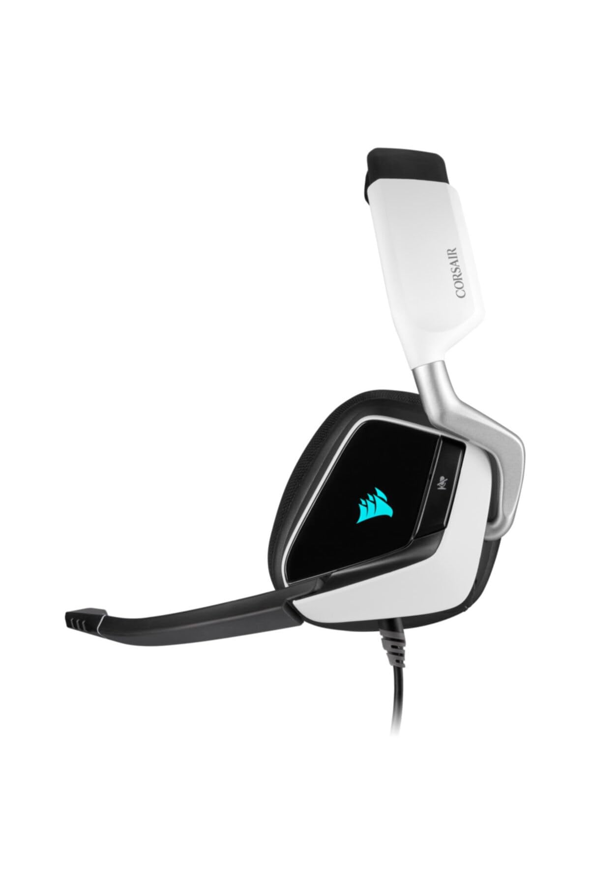 Corsair Void Elite RGB USB Gaming Headset (7.1 Surround Sound, Optimised Omnidirection Microphone, Customisable RGB Lighting, Microfibre Mesh Fabric Earpads, Aluminium Construction) - White