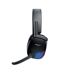 ROCCAT Syn Pro Air - Wireless 3D Audio Surround Sound Lightweight PC Gaming Headset with AIMO RGB Lighting and All-day Battery Life - Black