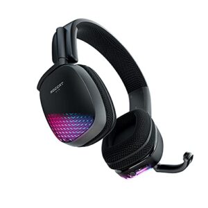 ROCCAT Syn Pro Air - Wireless 3D Audio Surround Sound Lightweight PC Gaming Headset with AIMO RGB Lighting and All-day Battery Life - Black