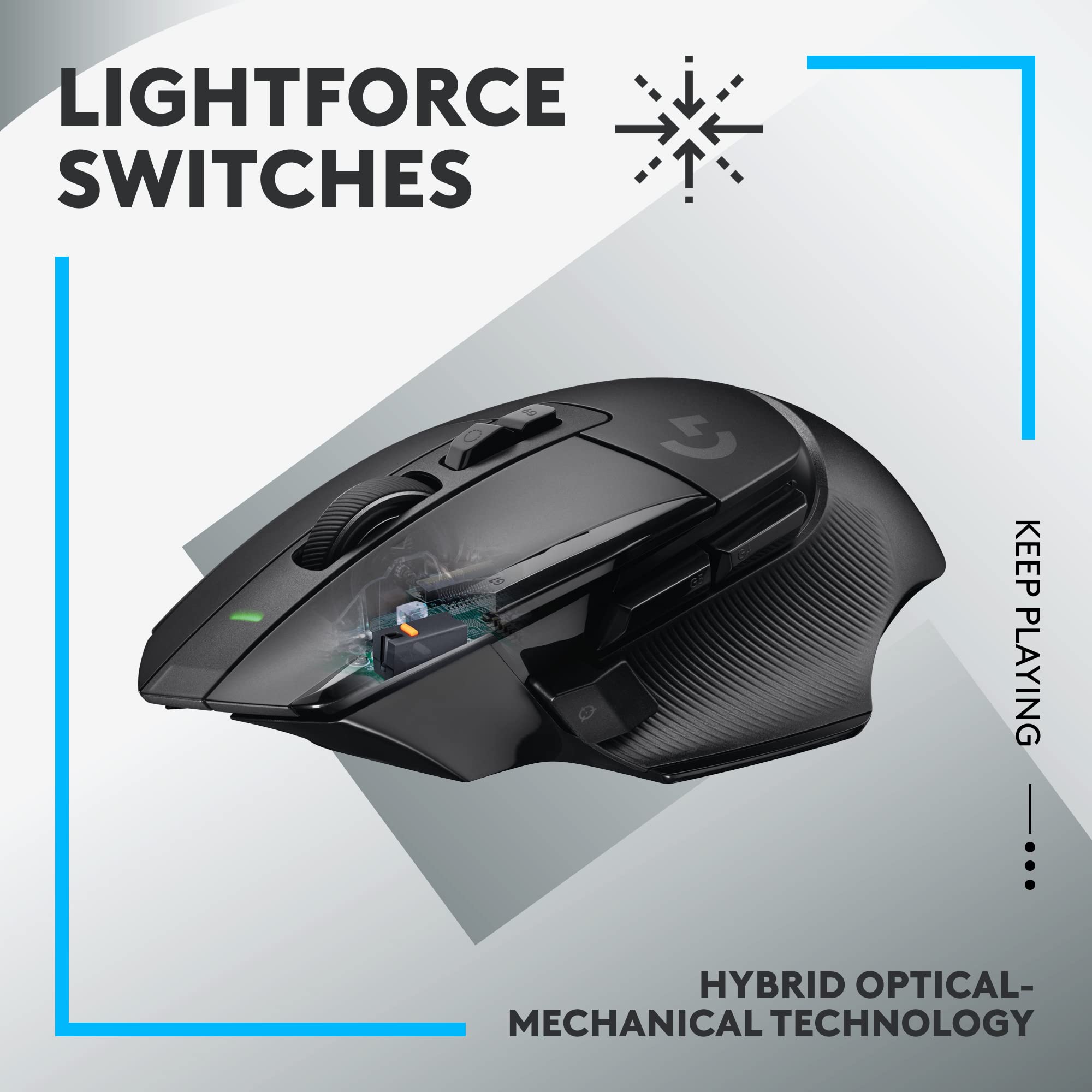 Logitech G502 X Lightspeed Wireless Gaming Mouse + Powerplay Wireless Charging System - Black