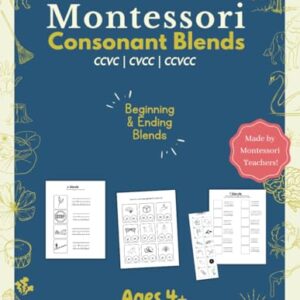 Beginning Blends Workbook | Initial Consonant Blends | Montessori Friendly: Tracing, Cut & Paste, Writing, Review