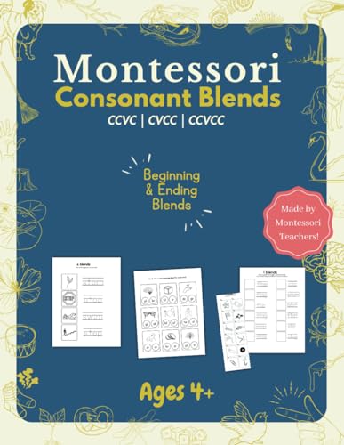 Beginning Blends Workbook | Initial Consonant Blends | Montessori Friendly: Tracing, Cut & Paste, Writing, Review