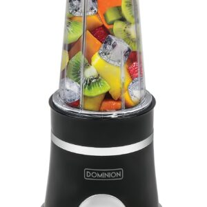 Dominion BlendMax™ Personal Blender for Shakes and Smoothies with 350mL Travel Cup and Lid, Juices, Heavy-Duty Portable Blender & Food Processor, Black