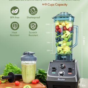 VEWIOR 2200W Blenders for Kitchen, Professional Smoothie Blender with 68oz Tritan Container & 27oz To-Go Cup, Countertop Blender for Smoothies