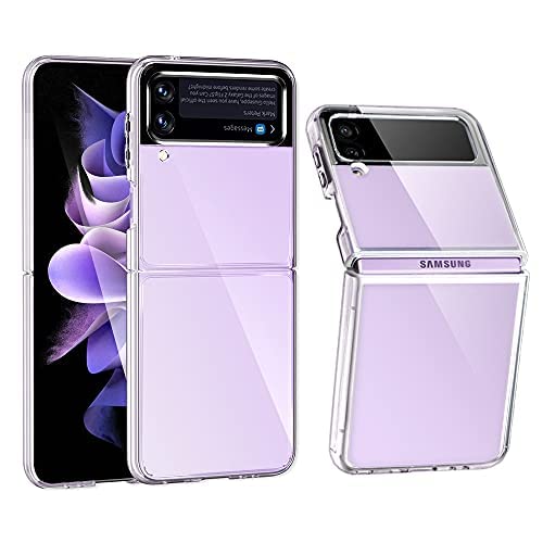 ZIULQIK for Samsung Galaxy Z Flip 3 Case, Clear Shockproof Zflip3 Phone Cover, Slim Thin Protective Silicone Cases for Flip3 5G Phone - Transparent