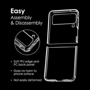 ZIULQIK for Samsung Galaxy Z Flip 3 Case, Clear Shockproof Zflip3 Phone Cover, Slim Thin Protective Silicone Cases for Flip3 5G Phone - Transparent