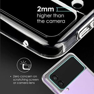 ZIULQIK for Samsung Galaxy Z Flip 3 Case, Clear Shockproof Zflip3 Phone Cover, Slim Thin Protective Silicone Cases for Flip3 5G Phone - Transparent