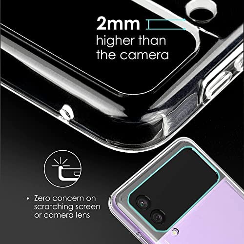 ZIULQIK for Samsung Galaxy Z Flip 3 Case, Clear Shockproof Zflip3 Phone Cover, Slim Thin Protective Silicone Cases for Flip3 5G Phone - Transparent