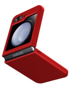 cresee case for samsung galaxy z flip 5 (2023) thin hard matte phone case for galaxy z flip5 - red