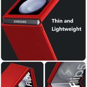 Cresee Case for Samsung Galaxy Z Flip 5 (2023) Thin Hard Matte Phone Case for Galaxy Z Flip5 - Red