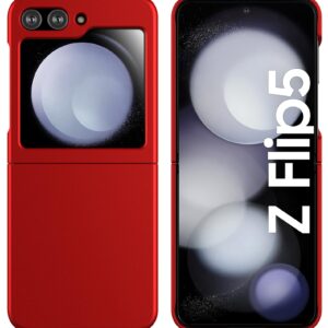 Cresee Case for Samsung Galaxy Z Flip 5 (2023) Thin Hard Matte Phone Case for Galaxy Z Flip5 - Red