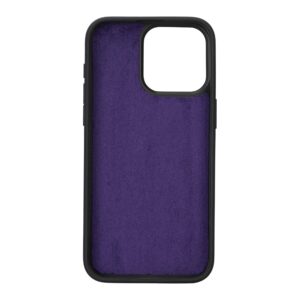 HARDISTON Genuine Leather Handmade Wallet Case Compatible with iPhone 15 Pro Max - MagSafe Compatible - Detachable Magnetic Flip Cover with Card Holders - Horizontal Kickstand (Purple)