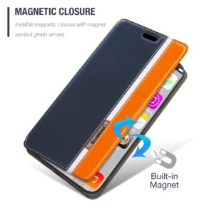 for iPhone 15 Pro Max Case, Fashion Multicolor Magnetic Closure Leather Flip Case Cover with Card Holder for iPhone 15 Pro Max (6.7”)