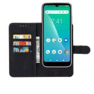 Ranyi for Consumer Cellular IRIS Connect Case, Universal PU Leather Wallet Case with Credit Card Holder Movable Clip Magnetic Flip Wallet Protection Case for Consumer Cellular IRIS Connect -black