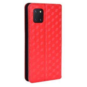 FLOODKING Compatible with Samsung Galaxy Note 10 Lite Phone Case Wallet Genuine Leather Shockproof TPU Case Stand Durable Flip Book Folding Phone Case Red