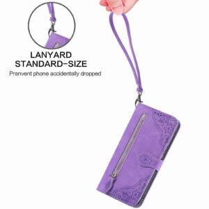 DAMONDY for BLU View4 Zipper Wallet Case,BLU View 4 B135DL Case,Premium Magnetic Closure Stand Function Folio PU Leather Flip Cover Inner Soft TPU Case for BLU View 4 B135DL -Purple