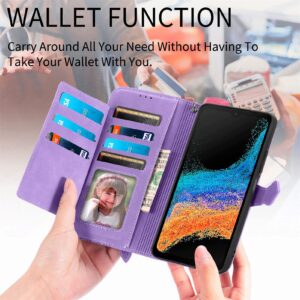 DAMONDY for BLU View4 Zipper Wallet Case,BLU View 4 B135DL Case,Premium Magnetic Closure Stand Function Folio PU Leather Flip Cover Inner Soft TPU Case for BLU View 4 B135DL -Purple