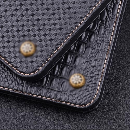 THikk Case for iPhone 15 Pro Max/15 Plus/15 Pro/15, Business Genuine Leather Case Flip Magnetic Protective Phone Cover,for iPhone15,B