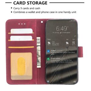 jioeuinly Vortex Z23 Case Compatible with Vortex Z23 Phone Case Cover Flip Stand Cover Stitching Style Wallet Case BF05 Red