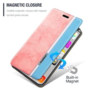 for BLU S91 Pro Case, Fashion Multicolor Magnetic Closure Leather Flip Case Cover with Card Holder for BLU S91 Pro (6.5”)