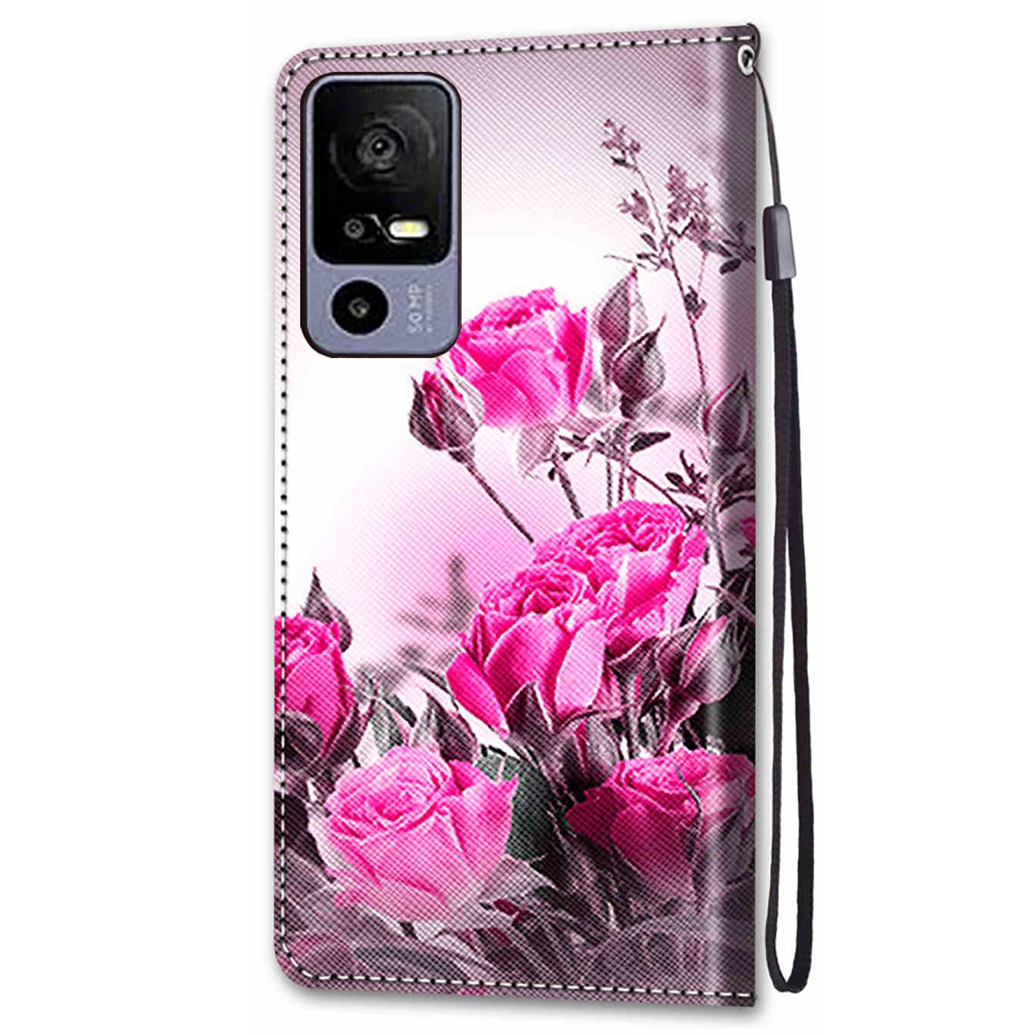 Ranyi for TCL 40 XE 5G Case, TCL 40 X 5G Case, Floral Flower Leather Wallet Case with Credit Card Holder Kickstand Strap Flip Folio Magnetic Wallet Case for TCL 40 XE 40 XE 5G T609DL /TCL 40 X 40X 5G