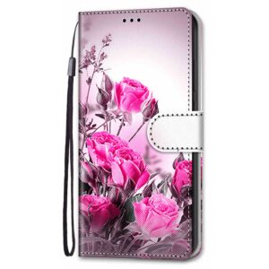 Ranyi for TCL 40 XE 5G Case, TCL 40 X 5G Case, Floral Flower Leather Wallet Case with Credit Card Holder Kickstand Strap Flip Folio Magnetic Wallet Case for TCL 40 XE 40 XE 5G T609DL /TCL 40 X 40X 5G