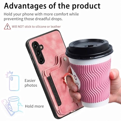 Cell Phone Flip Case Cover Compatible with Samsung Galaxy A14 5G Case, 2-in-1 Wallet Case PU Leather [Card Holder] [Wrist Strap] Shockproof Flip Cover Drop Back Case Protection Case Protective Wallet