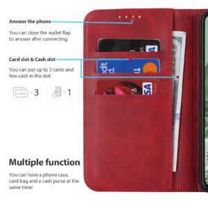 Ｈａｖａｙａ for Pixel 8 Case wallet with Card Holder google pixel 8 phone Case for women Flip folio leather phone Cover with Credit Card Slots for men-Red and black