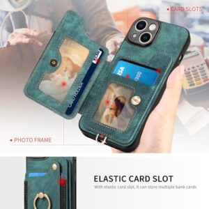 Smartphone Flip Cases Compatible with iPhone 14 Case, 2-in-1 Wallet Case PU Leather [Card Holder] [Wrist Strap] Shockproof Flip Cover Drop Back Case Protection Case Protective Wallet Cover Flip Cases