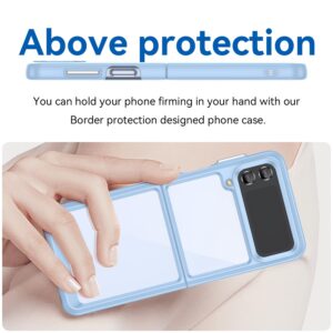 Zotita for Samsung Galaxy Z Flip 3 5G case, Lightweight and high Transparency Shock Absorption Protection, TPU+PMMA Material for Comfortable Touch, Screen Camera Lens for high Protection (Solid blue)