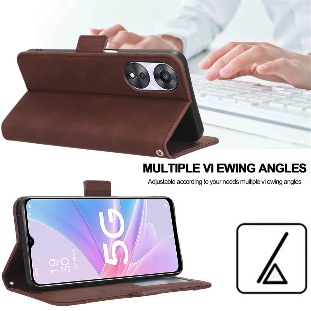 Compatible with Asus ROG Phone 5 5G Case,PU Leather Kickstand Card Holders Compatible with Asus ROG Phone 5 5G Flip Magnetic Closure Protection Phone Wallet Cover Brown