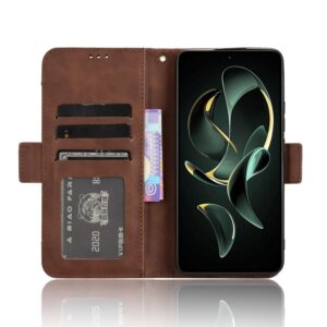 Compatible with Asus ROG Phone 5 5G Case,PU Leather Kickstand Card Holders Compatible with Asus ROG Phone 5 5G Flip Magnetic Closure Protection Phone Wallet Cover Brown