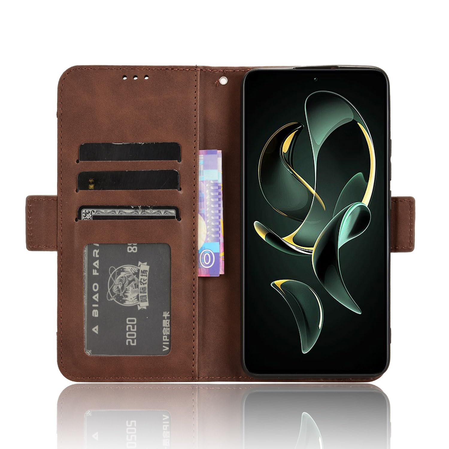 Compatible with Asus ROG Phone 5 5G Case,PU Leather Kickstand Card Holders Compatible with Asus ROG Phone 5 5G Flip Magnetic Closure Protection Phone Wallet Cover Brown