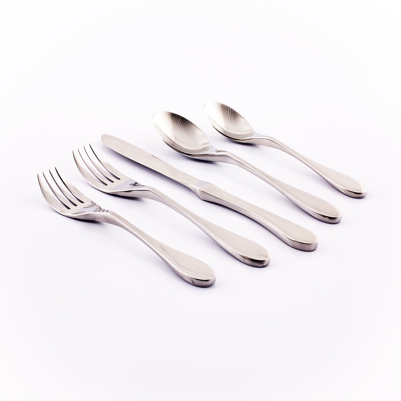 Knork Original Cutlery Utensils Flatware Set, 20 Piece, Gloss Silver