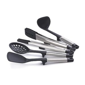 Joseph Joseph Elevate Fusion 5-piece Silicone Utensil Set with Storage Stand, Stainless Steel