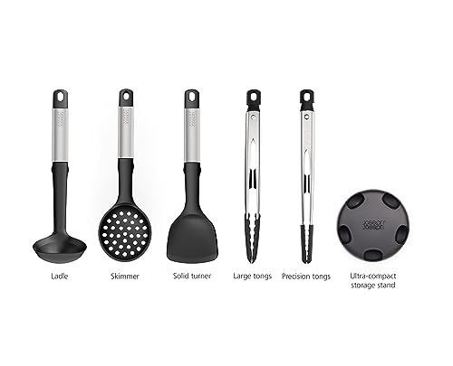 Joseph Joseph Elevate Fusion 5-piece Silicone Utensil Set with Storage Stand, Stainless Steel